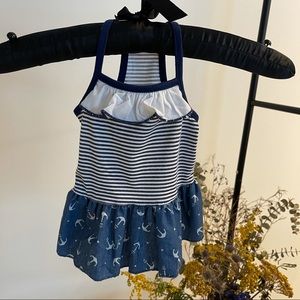 Blue Sailor dress doggie dress
